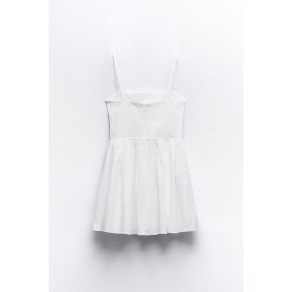 ZARA NWT VOLUMINOUS SKIRT DRESS Ecru Ref 5107/301 - Picture 15 of 16